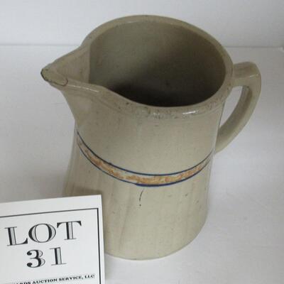 Old Red Wing Pitcher Sponge Band Ribbed Bottom, Read Description