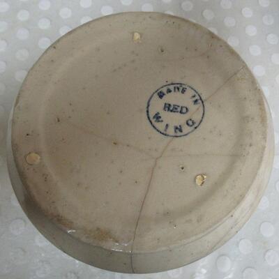 Old Red Wing Pitcher Sponge Band Ribbed Bottom, Read Description