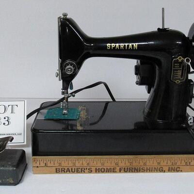 Vintage Singer Spartan 192K Sewing Machine With Foot Pedal, Made in Great Britian and Canada