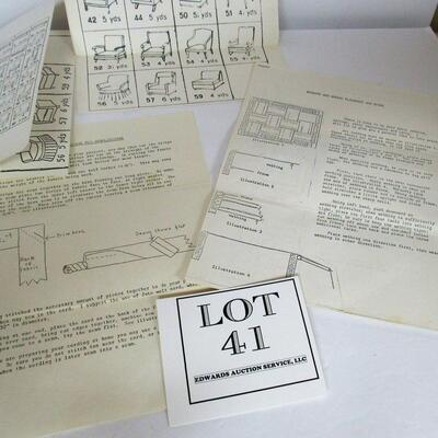 Vintage Upholstery Instructions Sheets - Good Info