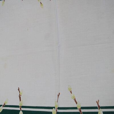 Vintage Huge Rectangular Tablecloth Pussywillow Pattern