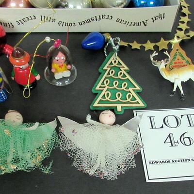 Lot of Vintage Christmas Ornaments, Some USA Some Czechoslovakia, 2 Angels