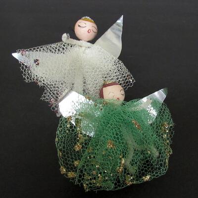 Lot of Vintage Christmas Ornaments, Some USA Some Czechoslovakia, 2 Angels