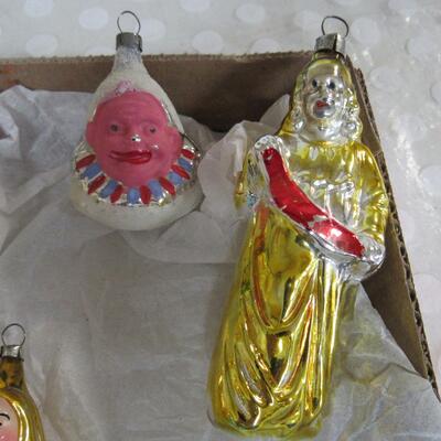 Lot of 6 Vintage Christmas Ornaments, West Germany, Czechoslovakia Girl Head