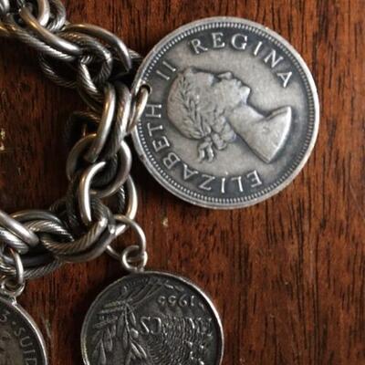 Vintage Silver Coin Bracelet and Coins 50g