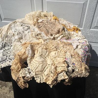 Huge lot of handmade linens and doilies 50+