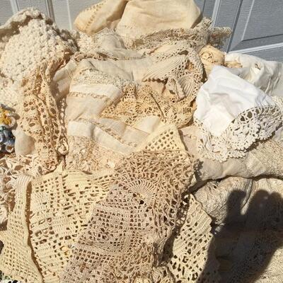 Huge lot of handmade linens and doilies 50+