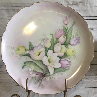 Floral with Gold Edging Signed