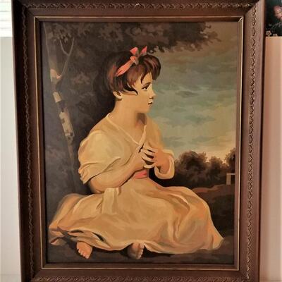 Lot #193  Vintage Paint by Number - framed - completed