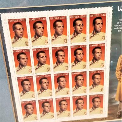 Lot #194  Postal Block in Frame - Humphrey Bogart Stamps 