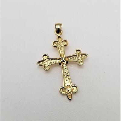 Lot #195  14kt Yellow & Rose Gold Cross Pendant