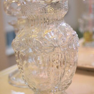 Lot 31 XL Glass Vase, Decanters & Candle