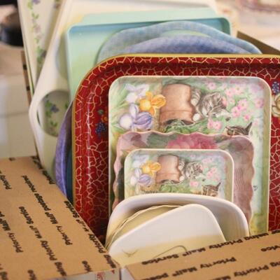Lot 41 Box of Plastic Serving Trays