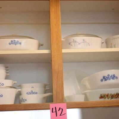 Lot 42 Fireking, Glassbake, Cornflower Blue Corning & More
