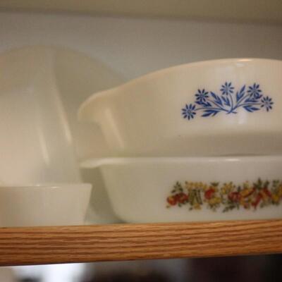 Lot 42 Fireking, Glassbake, Cornflower Blue Corning & More