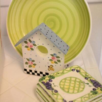 Lot 43 Italian Ceramic Platter, Ceramic Pot Holders