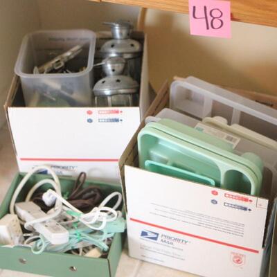 Lot 48 Organizers, Extension Cords & Misc. Items