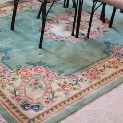 Lot 63 Lrg. Green Floral Rug 9x6