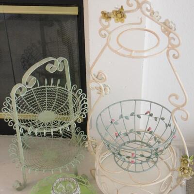 Lot 71 Iron Bottle Rack, Fruit Basket, 2 Tier Rack & More