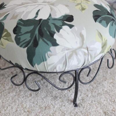Lot 72 Pair of Footstools Leaf Print 