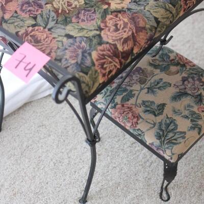 Lot 74 Iron Vanity Bench & Footstool