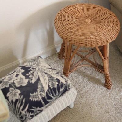 Lot 81 Wicker Footstool & Stool