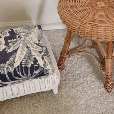 Lot 81 Wicker Footstool & Stool