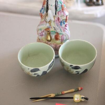 Lot 89 Incense Holder & Two Cups