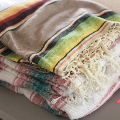 Lot 92 3 Vintage Serape Blankets
