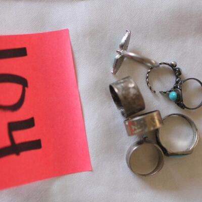 Lot 104 Sterling Silver Rings (most marked)