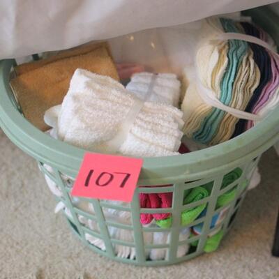 Lot 107 Basket of NWT Washcloths
