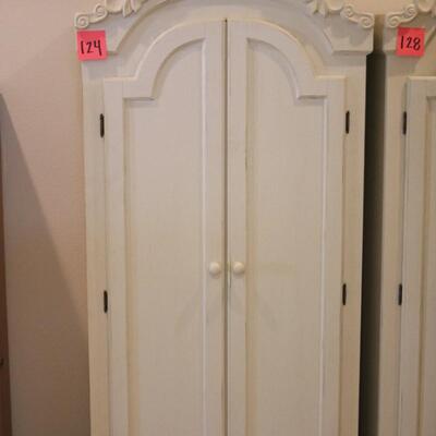 Lot 124 Ornate White Small Wardrobe #1 74x31x17