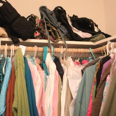 Lot 152 Entire Contents of Master Closet Clothing Purses Shoes