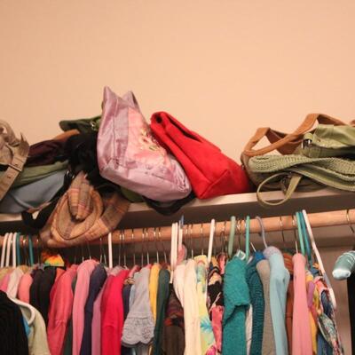 Lot 152 Entire Contents of Master Closet Clothing Purses Shoes