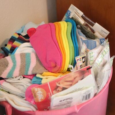 Lot 153 5 Baskets of Clothing - NWT Socks & More