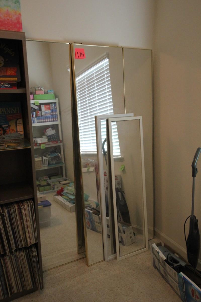 Lot 175 Large Gold Double Sided Mirrors (screen) + 2 sm Mirrors