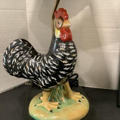 270. Porcelain Chicken Lamp & Two NEW Picture Frames 