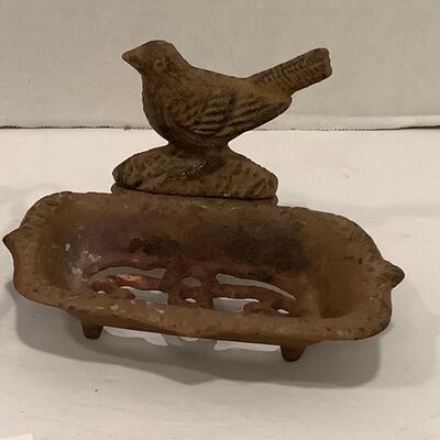 274. Antique Wrought Iron Bird Napkin Holder & Soap Holder 