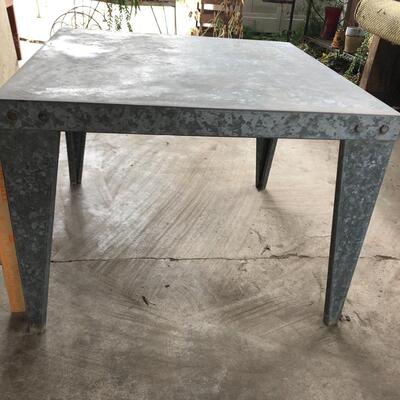 Galvanized square metal table