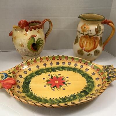 461. Rooster Pottery Lot 