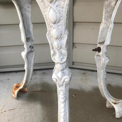 Lot 28:  Antique Wrought Iron Table w/Marble Top