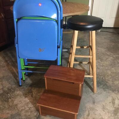 Lot 26B:  Folding Chairs and Stools