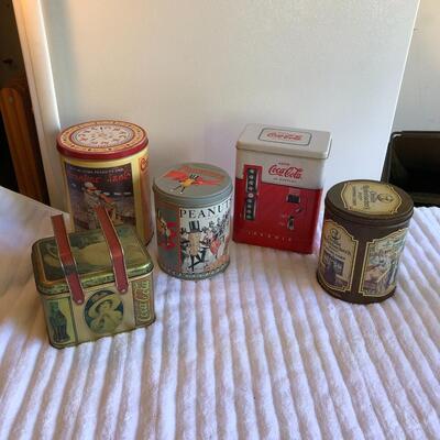 Lot 19 - (5) Baseball Game Tins