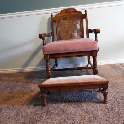 Vintage Chair with Foot Stool