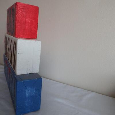 God Bless America Wood Blocks