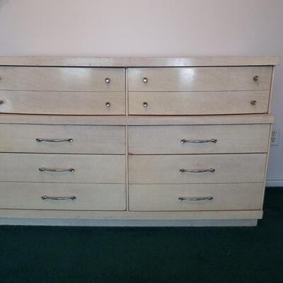 Vintage Wide Dresser with Mirror