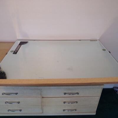 Vintage Wide Dresser with Mirror