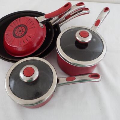Set of Red Pots & Pans
