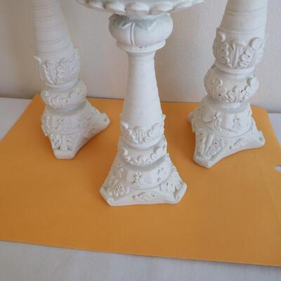 White Candle Holders