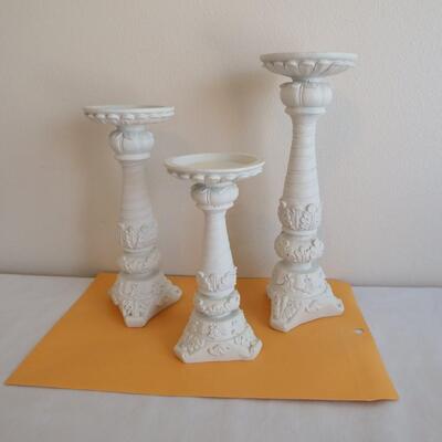 White Candle Holders